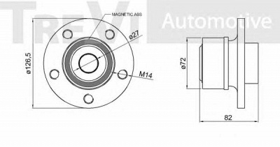 TREVI AUTOMOTIVE wb2326 -  Комплект подшипника ступицы колеса